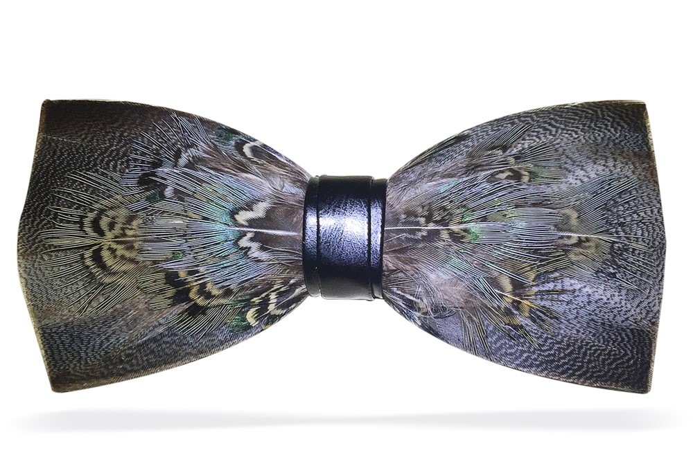 Real Grey Feathers Handmade Bowtie Unique bow tie - Bowtie Queen